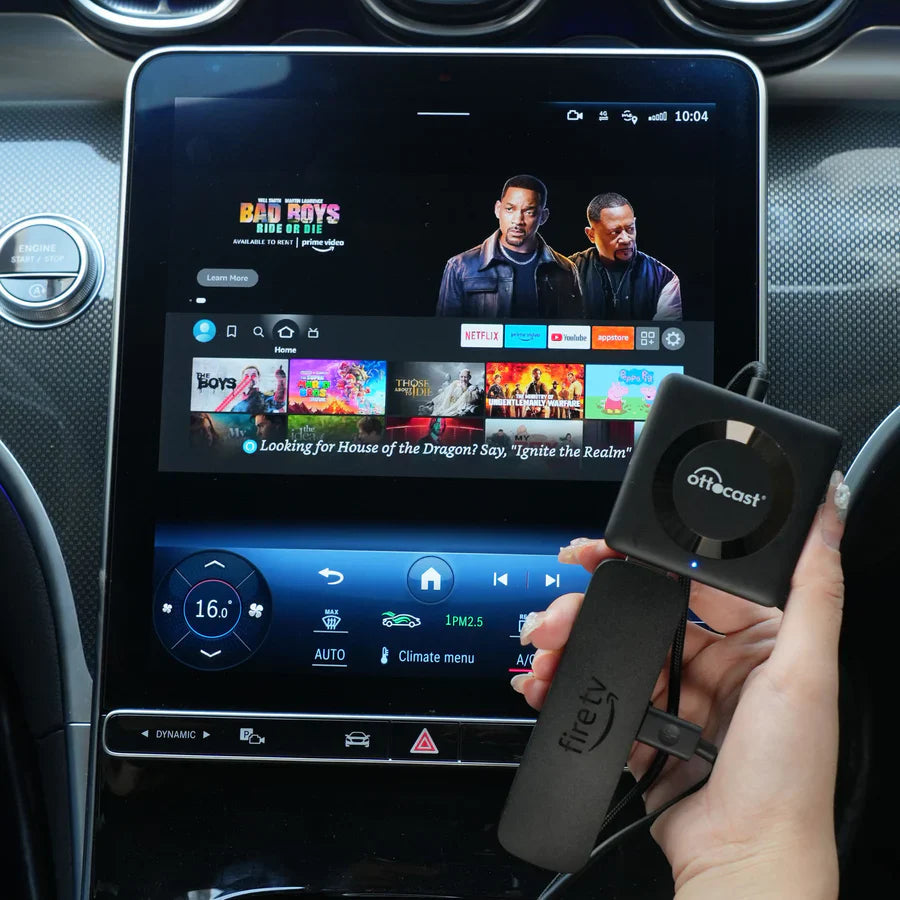 (🎉Summer Sale 40% OFF) 2025 New Upgrade Car TV Mate Pro | HDMI Streaming + Fire TV Sticks + Screen Mirroring & Wireless CarPlay Android Auto Adapter