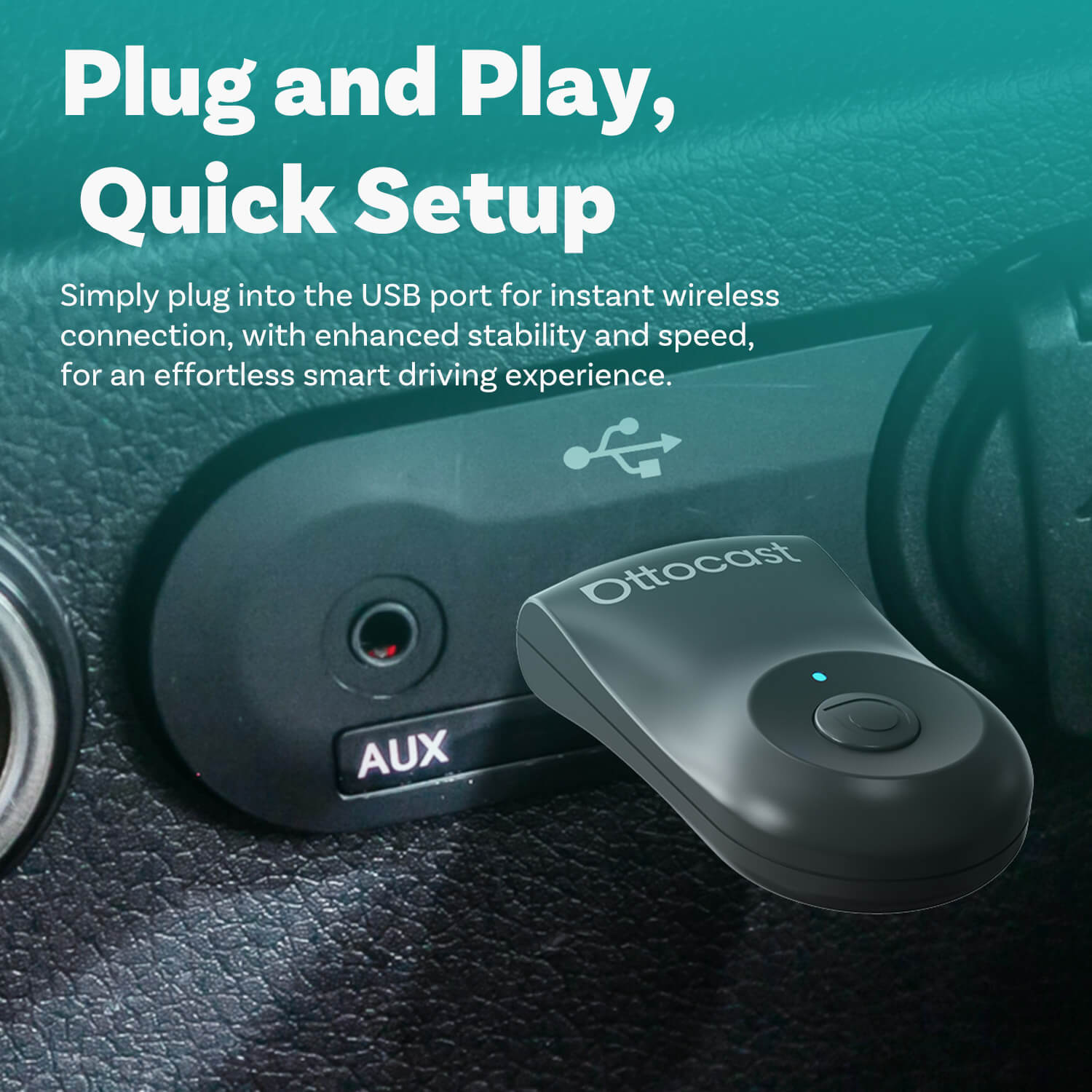 Ottocast Mini Wireless CarPlay/Android Auto Adapter