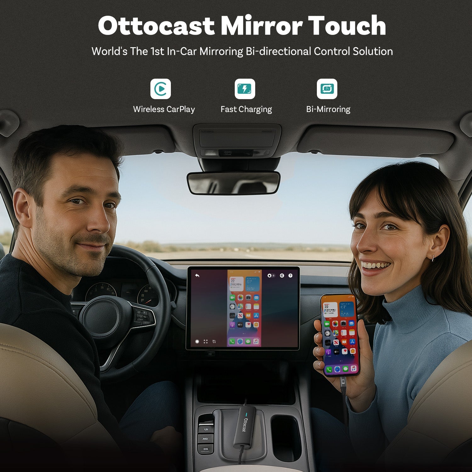 (🎉Summer Sale 40% OFF) Ottocast® Mirror Touch Adattatore Wireless CarPlay