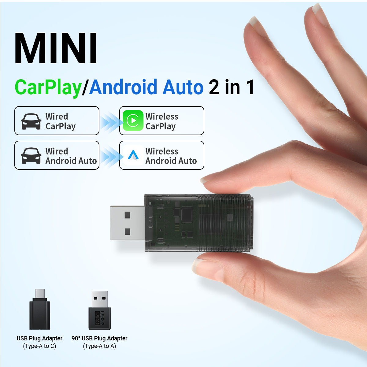 (🎉Summer Sale 40% OFF) Mini Wireless CarPlay/Android Auto Adapter