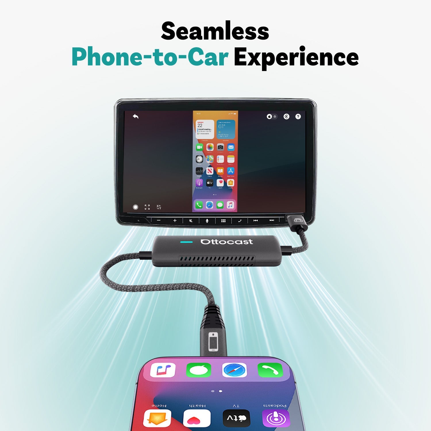 (🎉Summer Sale 40% OFF) Ottocast® Mirror Touch Adattatore Wireless CarPlay
