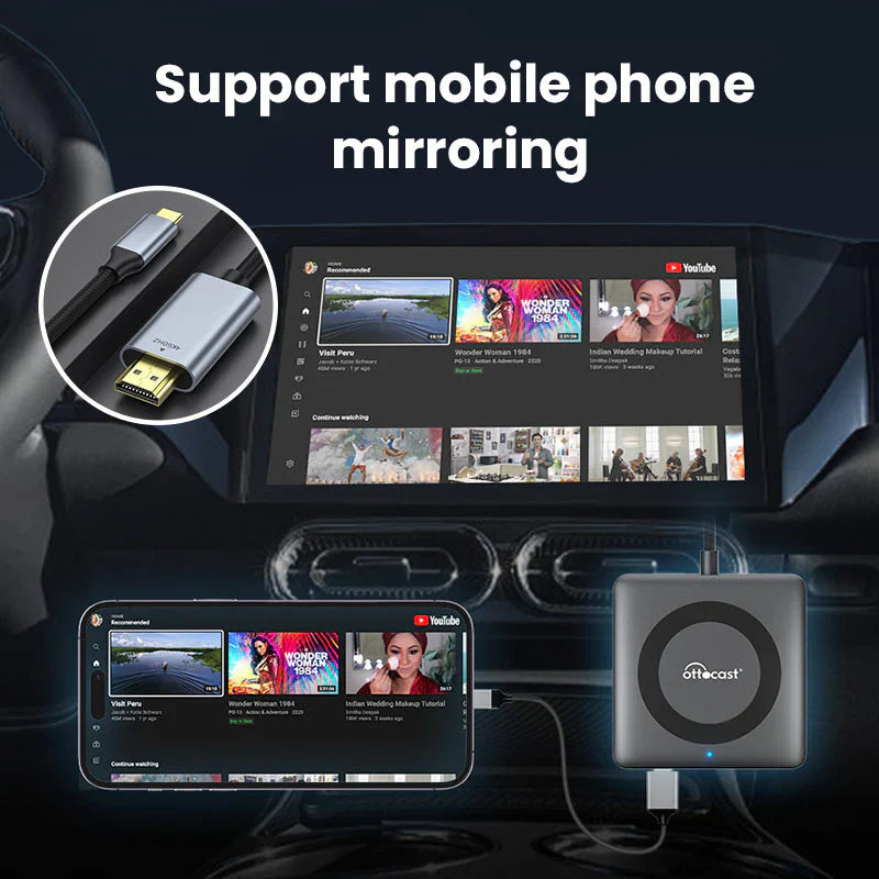(🎉Summer Sale 40% OFF) 2025 New Upgrade Car TV Mate Pro | HDMI Streaming + Fire TV Sticks + Screen Mirroring & Wireless CarPlay Android Auto Adapter