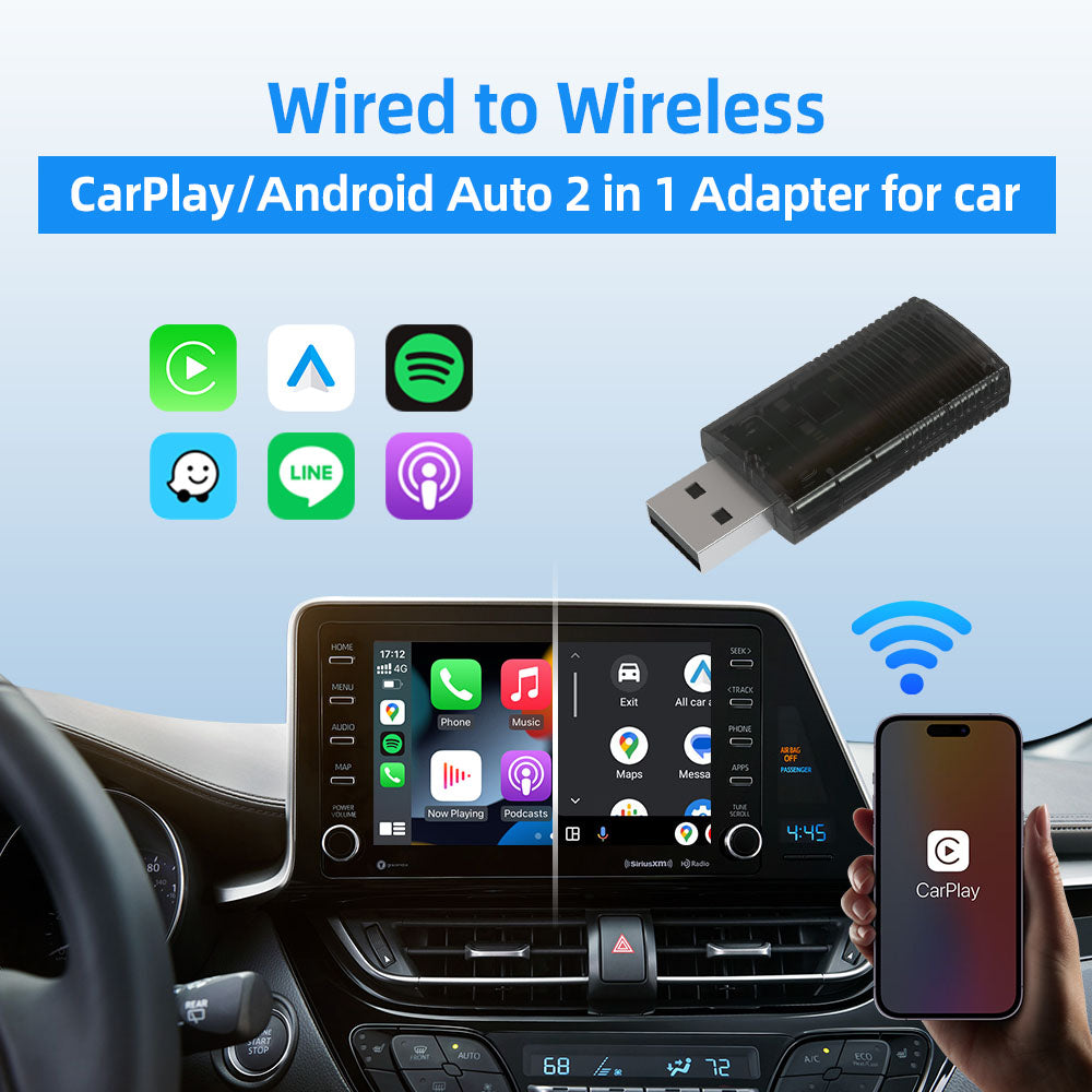 (🎉Summer Sale 40% OFF) Mini Wireless CarPlay/Android Auto Adapter