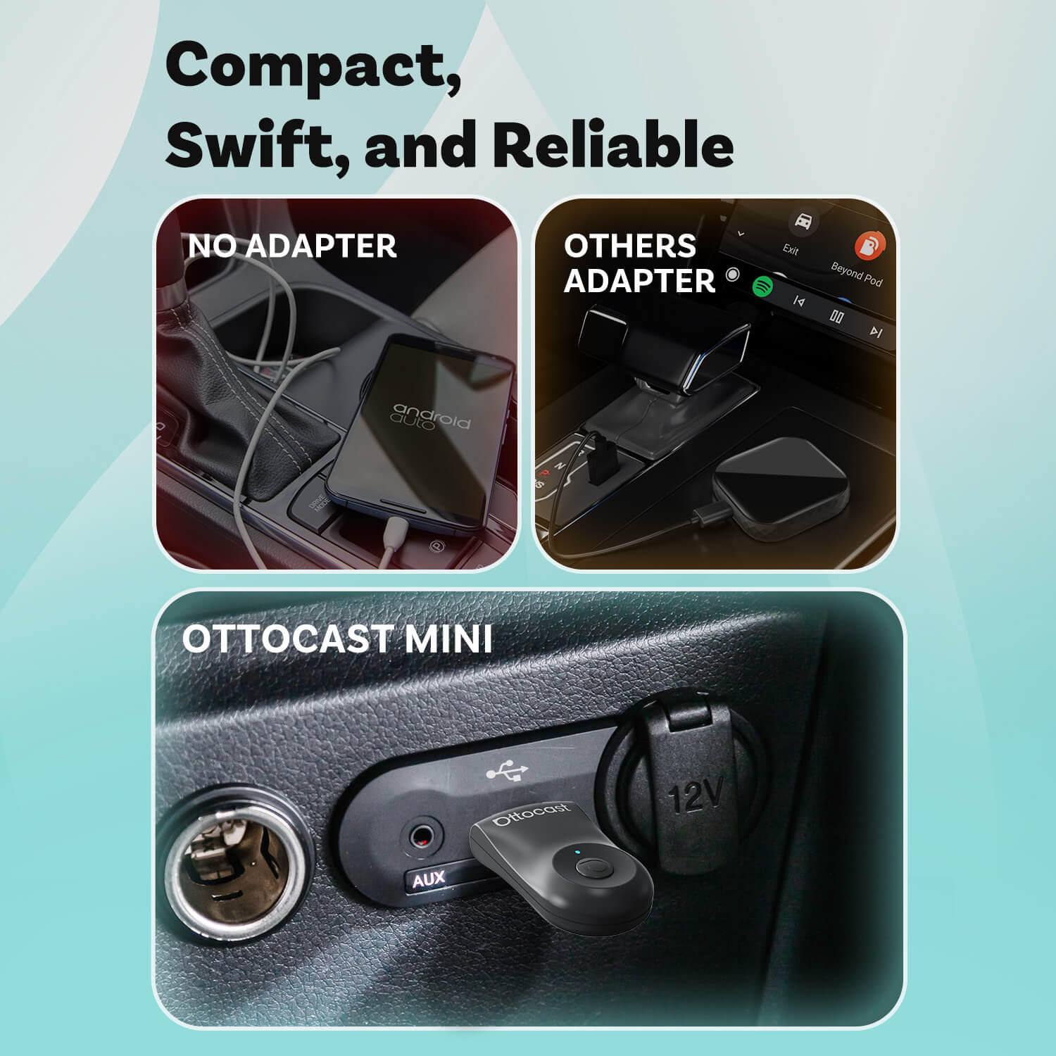Ottocast Mini Wireless CarPlay/Android Auto Adapter