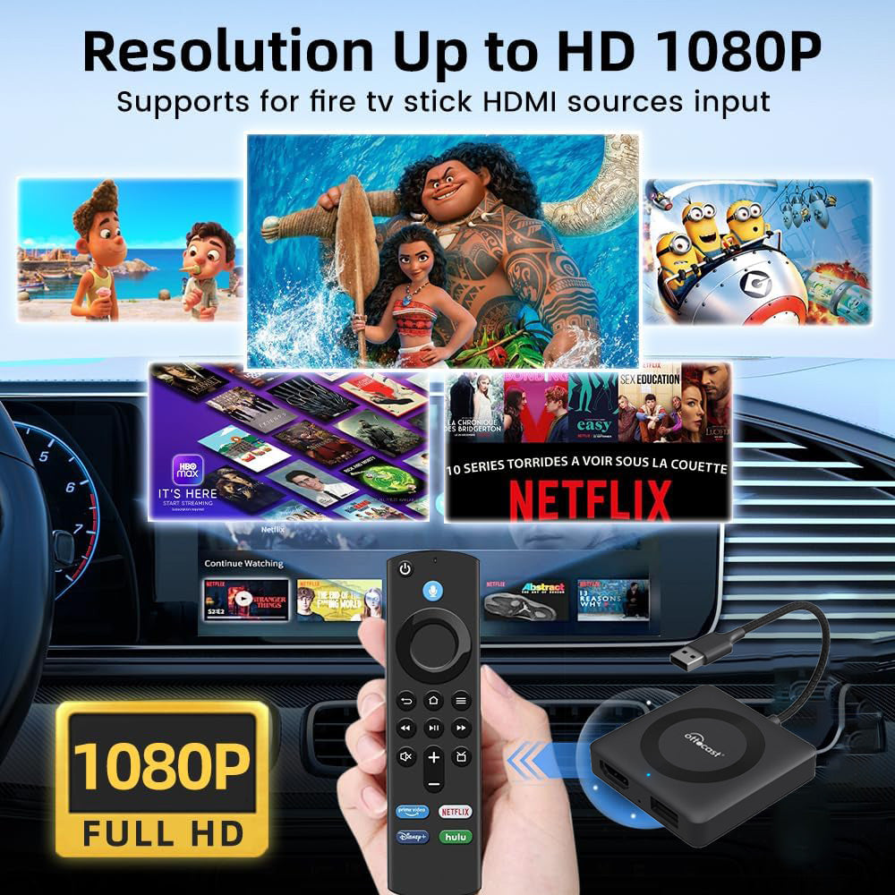 (🎉Summer Sale 40% OFF) 2025 New Upgrade Car TV Mate Pro | HDMI Streaming + Fire TV Sticks + Screen Mirroring & Wireless CarPlay Android Auto Adapter