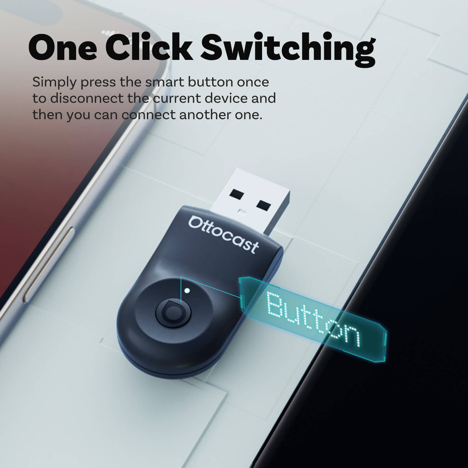 Ottocast Mini Wireless CarPlay/Android Auto Adapter