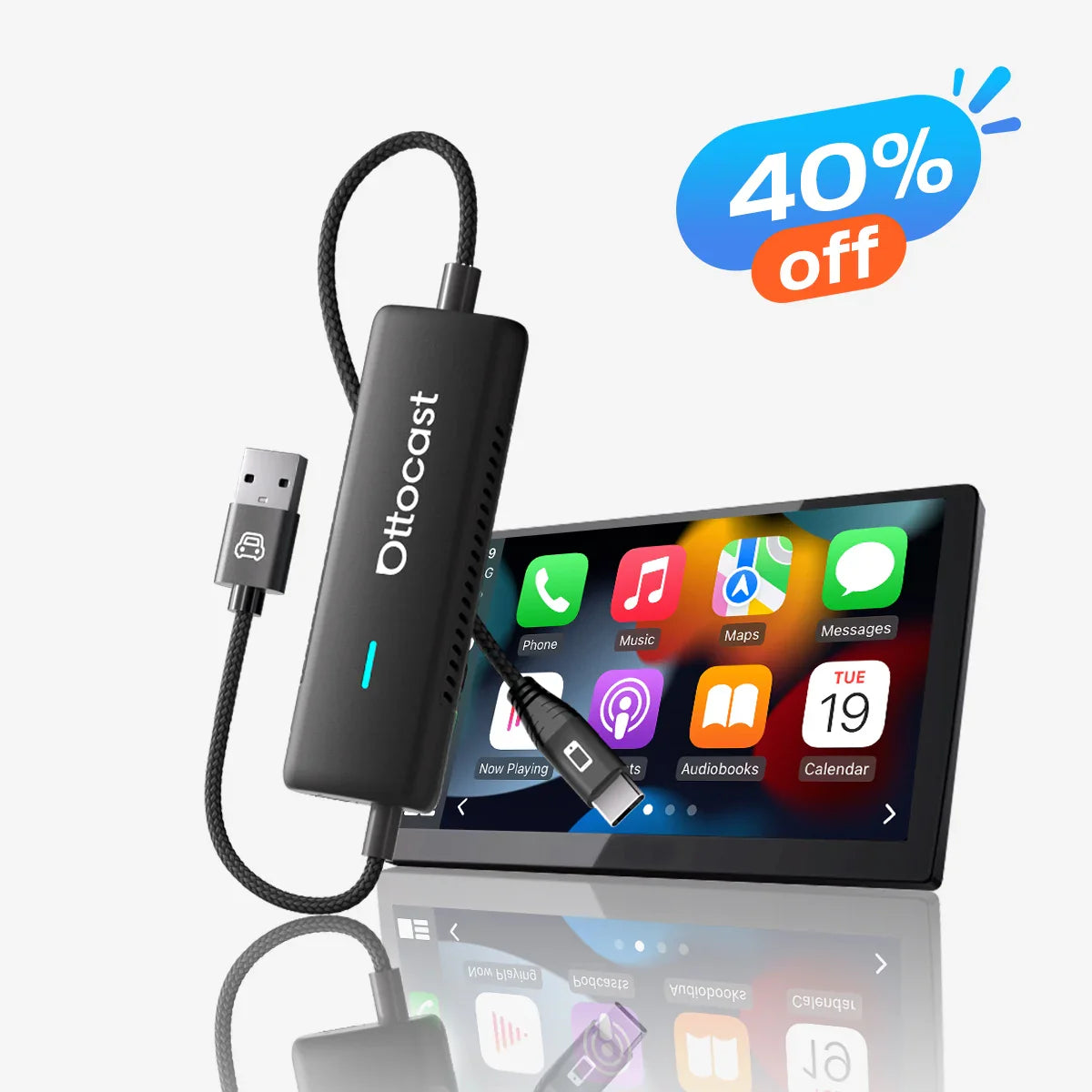 (🎉Summer Sale 40% OFF) Ottocast® Mirror Touch Adattatore Wireless CarPlay