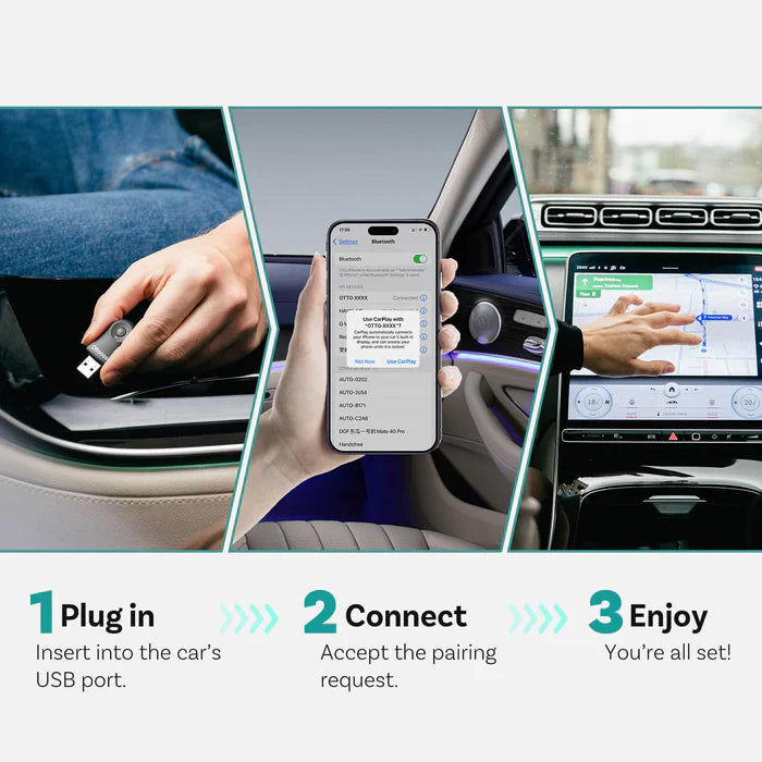 (🎉Summer Sale 55% OFF) Ottocast Mini 2IN1 Wireless CarPlay/Android Auto Adapter