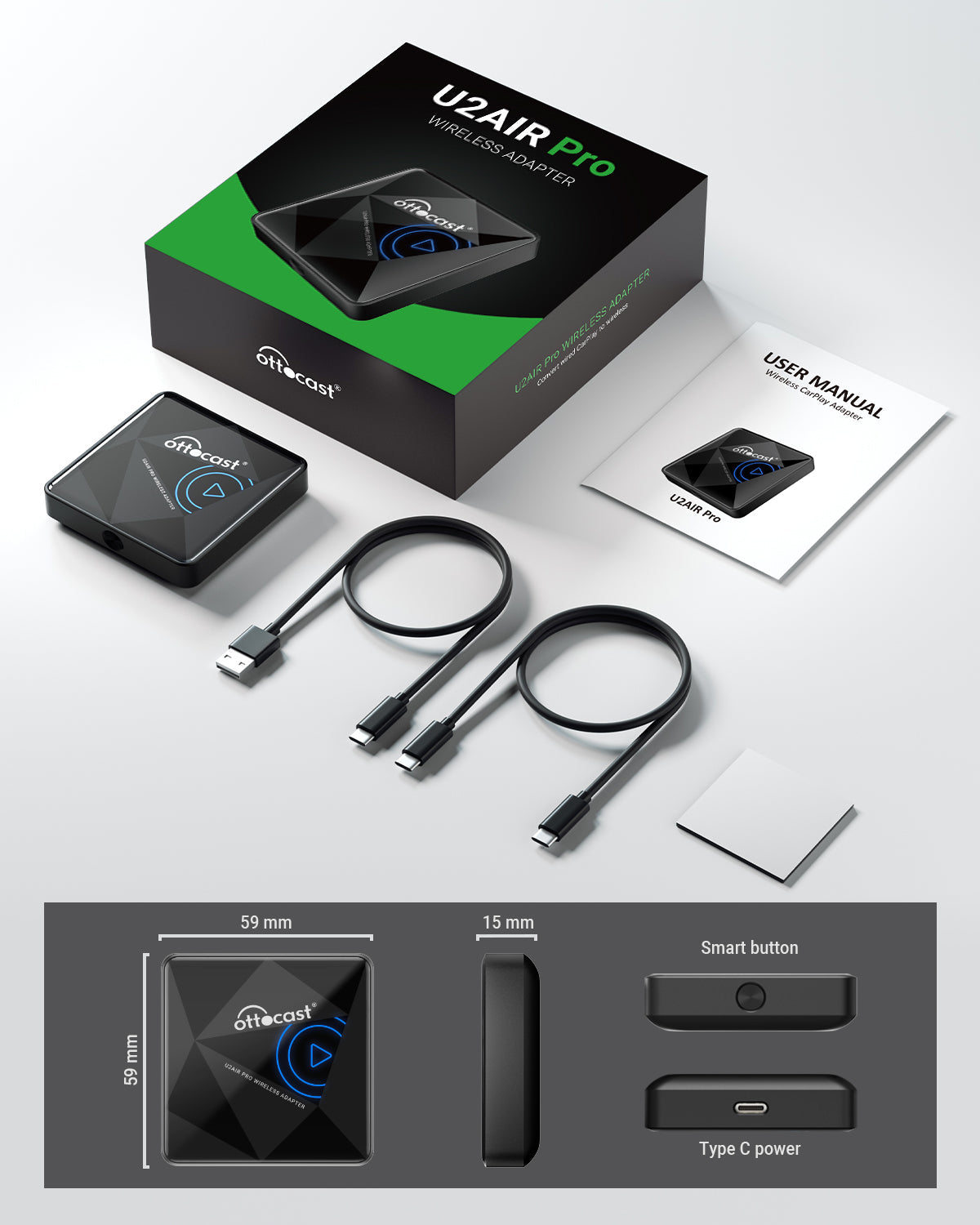 U2AIR Pro Wireless CarPlay Adapter