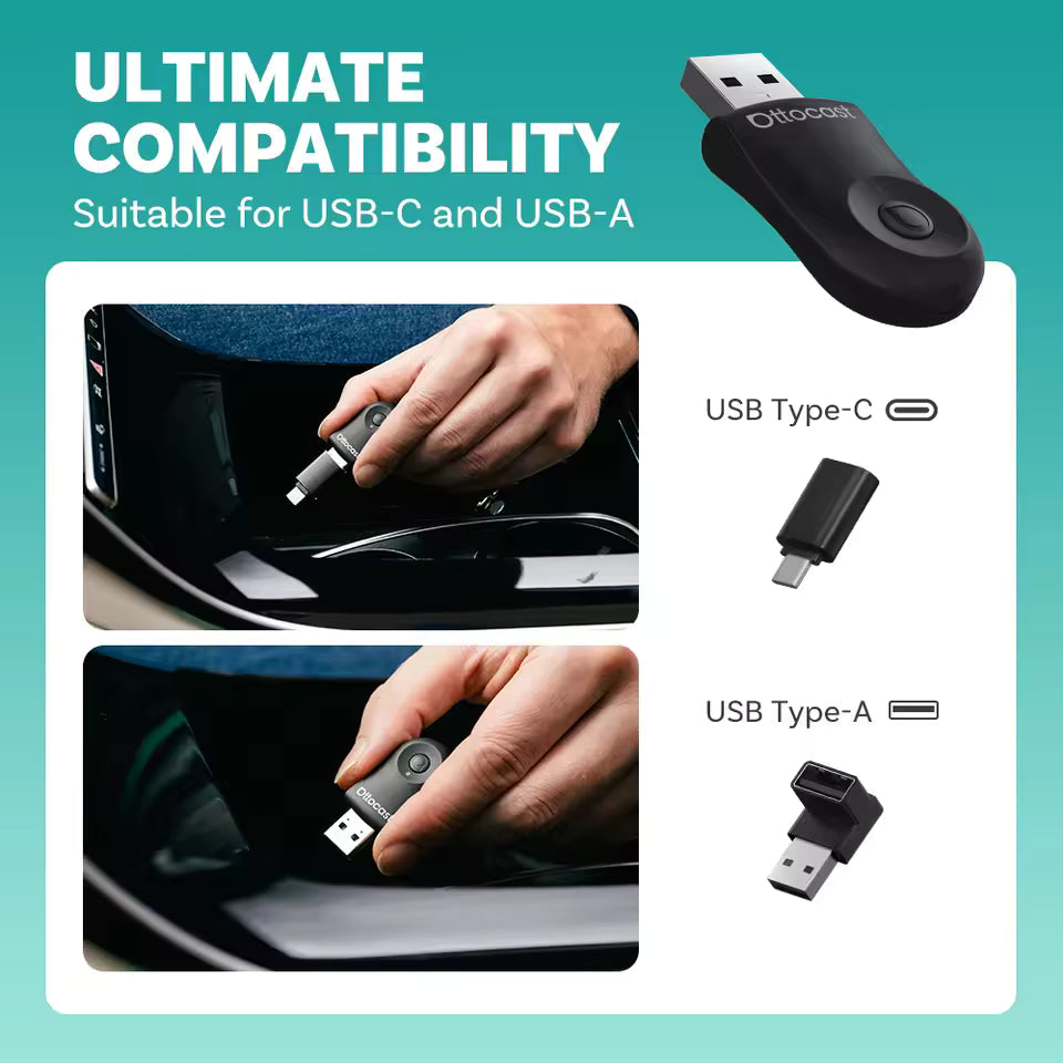 (🎉Summer Sale 55% OFF) Ottocast Mini 2IN1 Wireless CarPlay/Android Auto Adapter