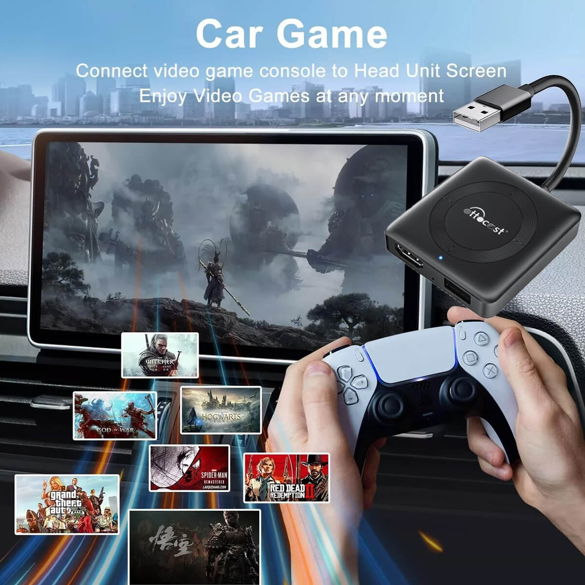 (🎉Summer Sale 40% OFF) 2025 New Upgrade Car TV Mate Pro | HDMI Streaming + Fire TV Sticks + Screen Mirroring & Wireless CarPlay Android Auto Adapter