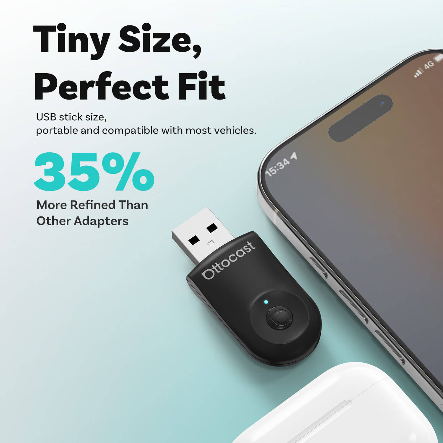 (🎉Summer Sale 55% OFF) Ottocast Mini 2IN1 Wireless CarPlay/Android Auto Adapter