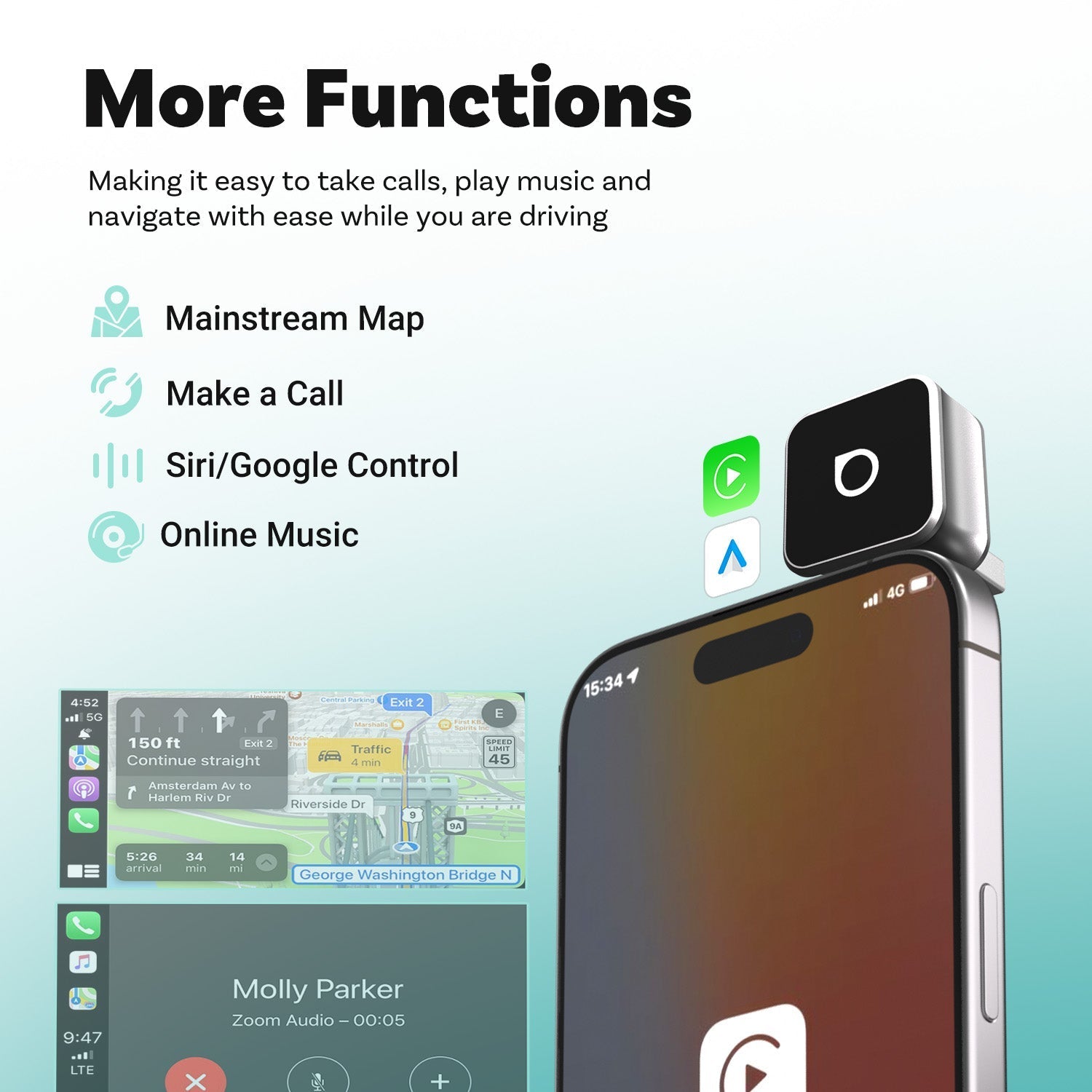 Ottocast Mini 3.0 Ultra Cube wireless CarPlay Android Auto Adapter